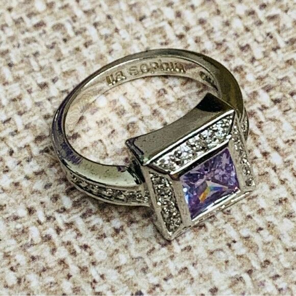 Lia Sophia Silver Purple Crystal Ring - Picture 3 of 3